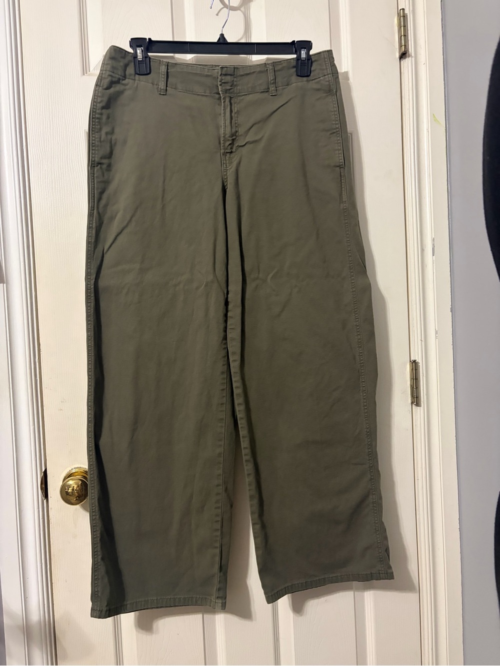 a.n.a Olive Wide-Leg Chino Pants